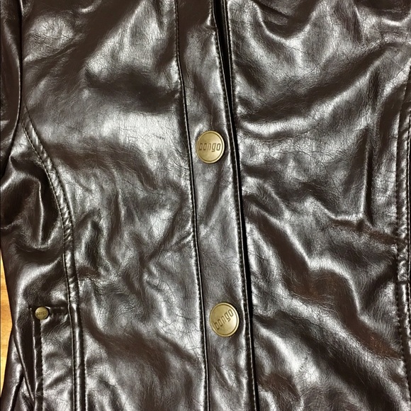 Bongo Pleather Brown Jacket Girls 7/8 - Picture 5 of 5